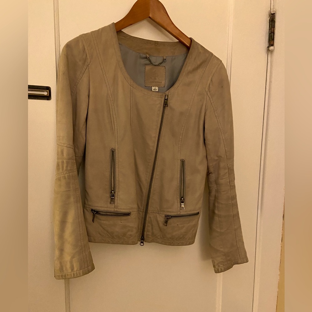 Banana Republic Grey Genuine Leather Jacket
